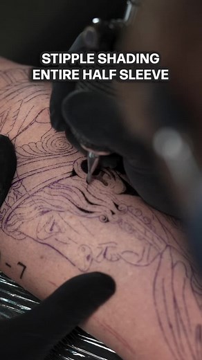 Stipple Shading Entire Half Sleeve ✍🏼 #tattooideas #tattooartist