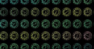 Digital Neon Clock Grid Loop Background