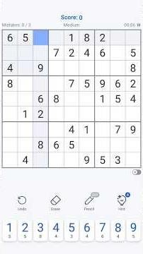 Sudoku mid level difficulty solved in 5 min.