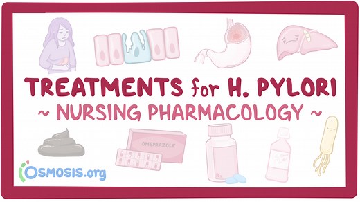 Treatment for Helicobacter pylori: Nursing pharmacology: Video, Causes, & Meaning | Osmosis