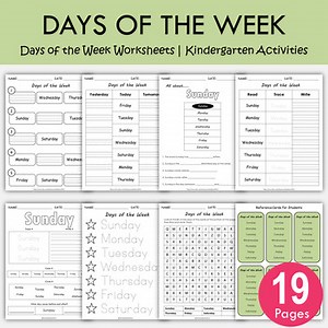 Days of the Week Worksheets | Trace, Write & Sequence Activities, T-288