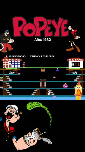 Nostalgic Retro Gaming Fun: Level Up with Popeye in the Arcade