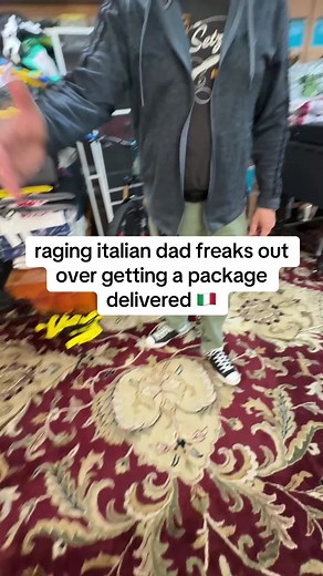 Italian Dad's Hilarious Reaction to Package Delivery Mishap