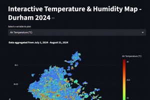 Interactive Temperature & Humidity Map - Durham 2024