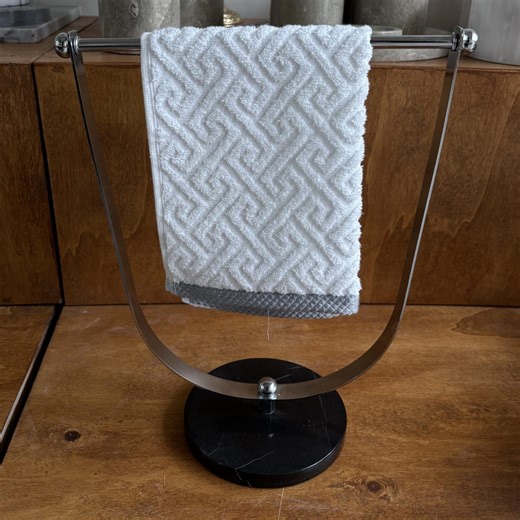 Black Nero Marquina Marble Hand Towel Stand | Modern Metal Guest Towel Holder - Etsy