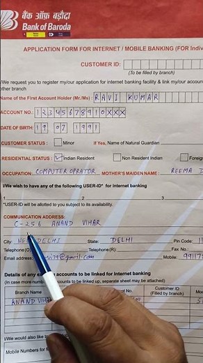 Bank of baroda net banking/Mobile banking form kaise bhare | How to fill net banking form Bob #bob
