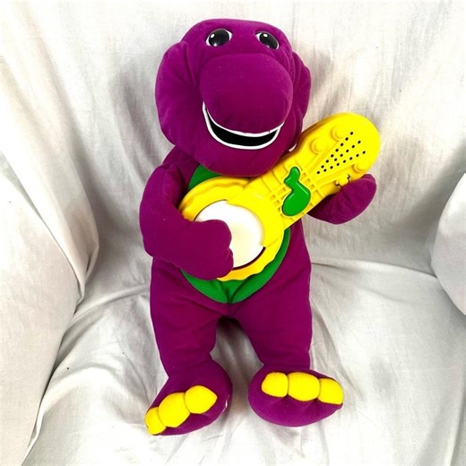 Vintage Playskool Sing & Strum Barney 1998 Interactive Plush Toy Dinosaur Works! - Etsy