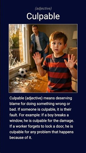 English word 'culpable' adjective C2