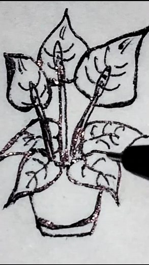 "Simple Plant Drawing | Easy Pot Plant Sketch for Beginners | Beautiful Leaf Art Tutorial 🌿🪴"