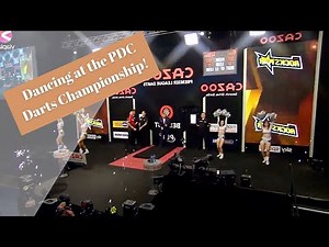 Dancing at the PDC Darts Championship! With The PDC Darts Dancers.