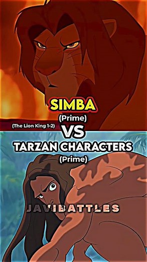 Simba Vs Tarzan Characters #disney #edit #tarzan #lionking #simba #versus #battle #1v1 #1vs1 #shorts