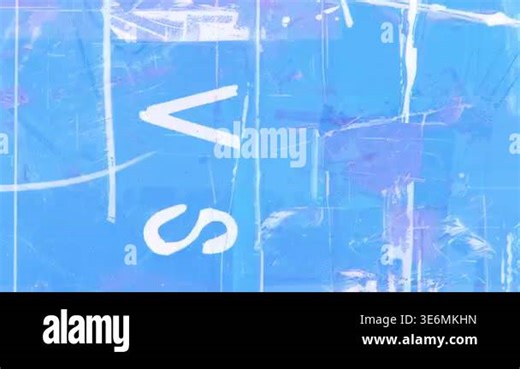 Abstract pale blue painted texture with white gestural scratches, layered mixed media grunge, cool translucent surface and expressive contemporary art background Stock Video Footage - Alamy