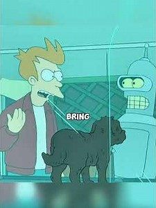 Fry and the Fossil of His Pet Dog. #cartoon