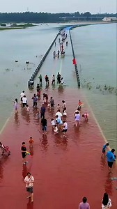 19K views · 294 reactions | China parks Luquan Rainbow Manshui Bridge, the scenery is very beautiful. China #美家乡小河水 #Walking by the sea 鹿泉彩虹漫水桥，景色很美。 #美丽家乡小河流水 #海边走一走 | Natural Beauty | Facebook