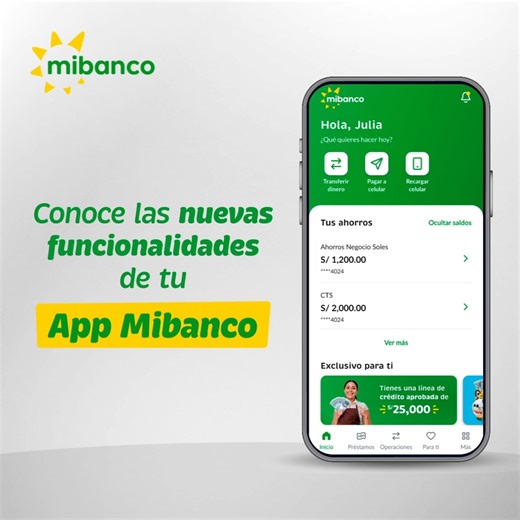 ¡Tu app Mibanco se actualizó! 💡 Ahora puedes gestionar tus saldos, hacer transferencias y activar tu token digital para pagos más seguros. ¡Así de sencillo! 📱💚 | Mibanco
