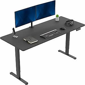 VIVO Electric 71 x 30 inch Standing Desk, Dual Motor Memory Controller Height Adjustment, E2B Series, Solid One-Piece Black Top Black Frame, DESK-KIT-E2B71B