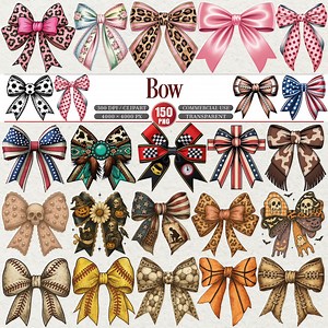 Bow Clipart Bundle 150 PNG Decorative Ribbon Designs - Etsy