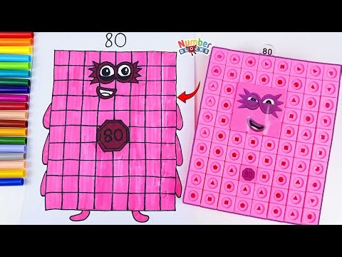 Let't Build Numberblocks 80 & How To Draw Numberblocks 80 | Drawing & Coloring Tutorial For Kids