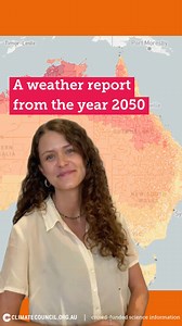 Yikes. 🥵This is what a weather report from the year 2050 could look like if we fail to take the necessary action to cut climate pollution this decade. 😬 Luckily, we still have a chance to prevent this from becoming our reality. The Climate Council’s Heat Map tool shows us that reducing climate pollution now could slash the number of scorching days by an average of 20% across Australian communities. Find out how hot YOUR suburb could get depending on how fast we cut emissions here 👉 https://ww