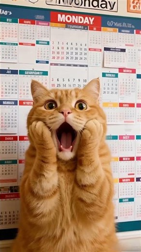 That moment you realize tomorrow is Monday... 😱 | Monday Blues #cat #funnycat #funny #monday #cute