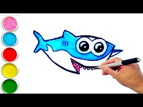 How to Draw a Cute Shark Step by Step 🦈 (Satisfying Art Tutorial)