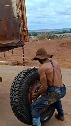 How to lift a heavy truck tire onto the truck bed by yourself