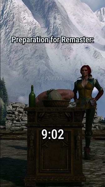Geralt prepares for Witcher 3 Remastered
