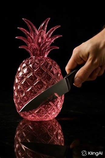 Pink Glass Pineapple 🍍💎 | Crystal Pineapple Cutting ASMR | Oddly Satisfying Shorts