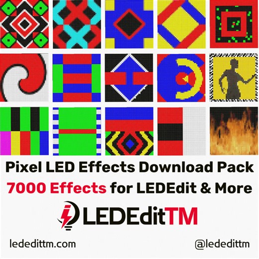 7.9K views · 30 reactions | Pixel LED Effects Download Pack For LEDEdit, NeonPlay, LEDEasy, LEDBuild, Madrix, Jinx, and Glediator. https://lededittm.com/pixel-led-effects-download-pack-7000-effects-for-lededit The best video effects and animations for Pixel LED software. - Files: 7000+ - Size: 25 GB+ - Formats: SWF, TOL, AVI, MP4, and GIF #lededittm #lededit #Madrix #Jinx #lededit2014 #t1000s #ledediteffects | LEDEdit TM | Facebook