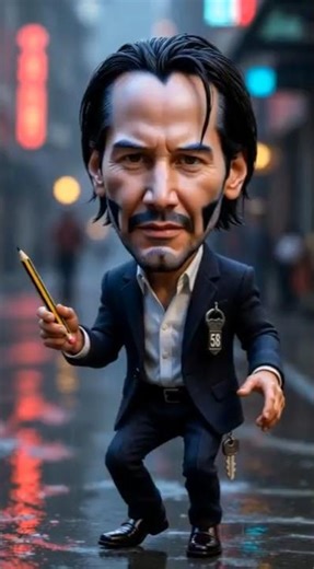 John Wick 2026 Keanu Reeves 3D Caricature The Baba Yaga