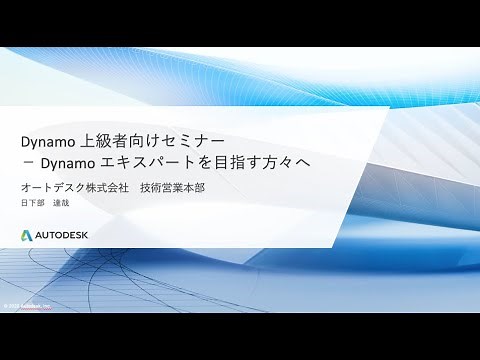 Dynamo 上級者向けオンラインセミナー : Revit API、Python も加えた Dynamo 活用術