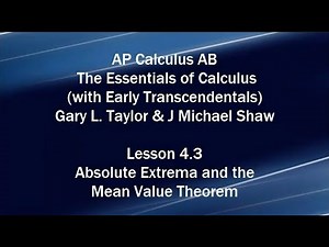 AP Calc AB (E.T.) Lesson 4.3