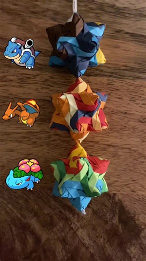 Pokemon OrigamiCredit: Tokomo Fuse Rose Units, 1.5in x 0.75in x3#origami #kusudama #kusudamachain #paperfolding #modularorigami #origamistars #origamiball #unitorigami #pokemon #pokemonorigami