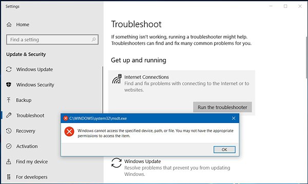 Fix MSDT.exe error - Windows cannot access the specified device, path or file