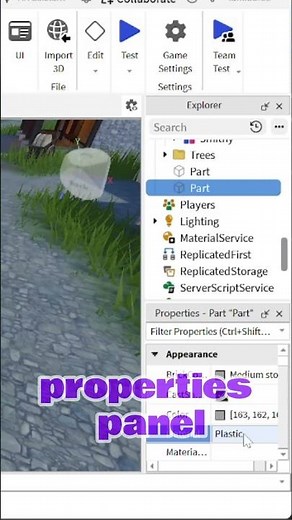 How to change parts materials in Roblox Studio? #Robloxgames #games #Robloxgamedesign #shorts #Roblo