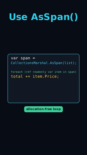 C# AsSpan List Loop Trick Most Devs Miss #Shorts
