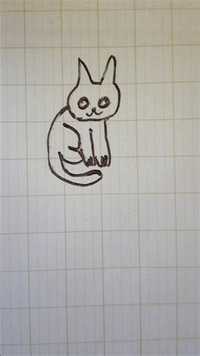 Drawing cat is sitting #pencildrawingart #drawing #shortvideo #cat #funny