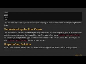 How to Fix [Ljava.lang.String; Error When Splitting Array List in Java