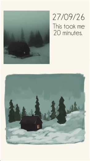 How to draw landscape. Quick and easy Digital art. 