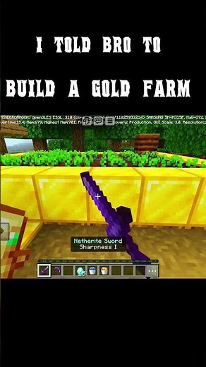 I told bro to build gold farm😶‍🌫️. #minecraft.