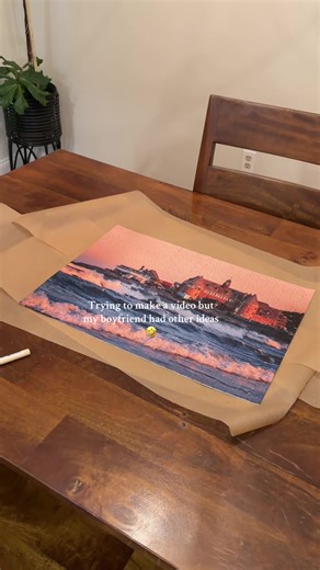 I was just trying to make a TikTok of the process of us gluing our puzzle to a frame 🤣 tyler had different ideas