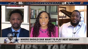 143K views · 1.1K reactions | Damien Woody, Kimberley A. Martin and Domonique Foxworth discuss Dak Prescott's free agency and whether the Dallas Cowboys are his best option. | ESPN First Take | Facebook