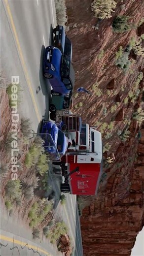 Runaway Semi Truck Hits Traffic at 130 MPH — Massive Freeway Crash | BeamNG.Drive