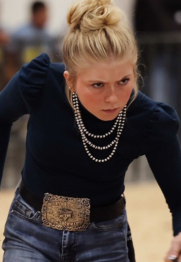 Karis ended up Champion Intermediate Hog showman at the Stampede Livestock Show! #showpigs #champion #showmanship