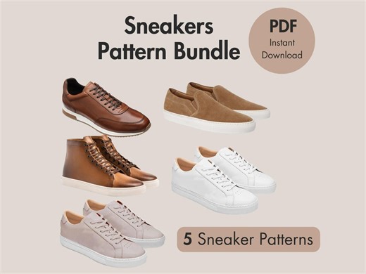 Sneaker Shoe Patterns Bundle – 5 Sneakers PDF Patterns for Shoemaking – Instant Download - Etsy