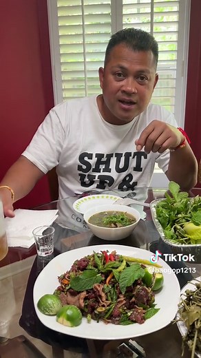 Lao beef larb is the perfect healthy weeknight meal. The fresh beef is loaded with fresh herbs and savory flavors and is delicious paired with cabbage or lettuce and sticky rice #fyp #laotiktok #food #cooking #eating #eating #dinner #larb