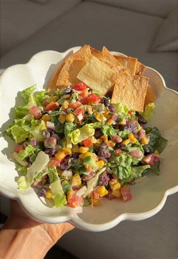 Easy Mexican Chopped Salad Recipe with Homemade Chips