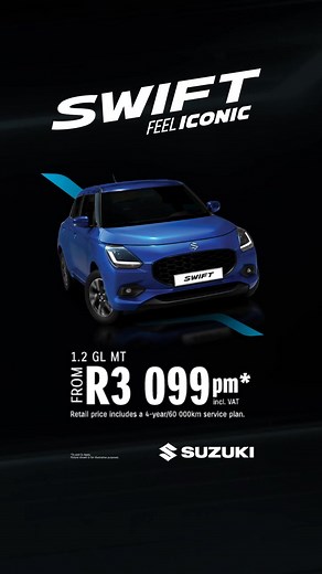 1.3K views | When you drive a Suzuki Swift, you don't just pull up, you arrive. Sleek design. Sharp tech. Big main character energy. Whether it's a coffee run, campus mission, or late-night joyride - the Swift makes every move feel iconic. Apple CarPlay & Android Auto Compact. Quick. Easy to park. Fuel -efficient, 4.4 itres per 100km Feel iconic. Drive Swift. #Feellconic #SuzukiSwift. Hit that link & test drive: www.suzukiauto.co.za | SuperSport Schools | Facebook
