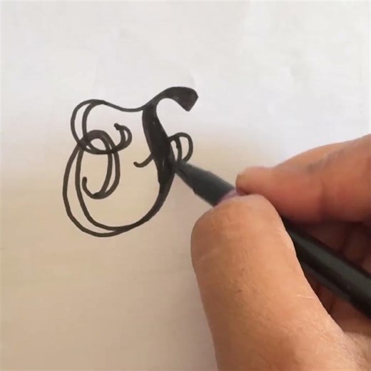 Beautiful Calligraphy Letter F ✍️ Easy & Satisfying F Letter Calligraphy | Handwriting Art
