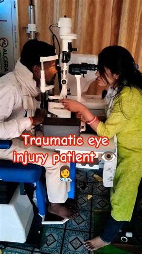 traumatic eye injury patient in my clinic 👩‍⚕️#eyedoctor #eyecare #eyehealth #eyeawareness #eyesafe